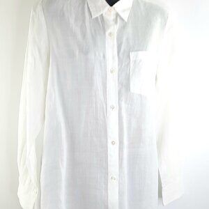Large Bohemian Long Sleeve Button Up 100% Cotton / Linen Summer Tunic Blouse